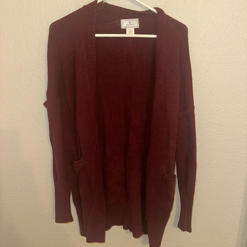 Ruby Moon Deep Red Cardigan